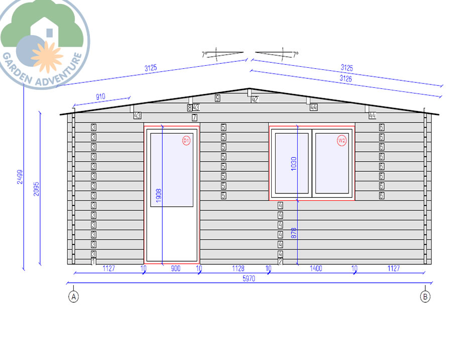 Belvedere Plus 6x6 Log Cabin