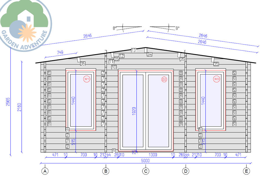 Grande 5x4 Log Cabin