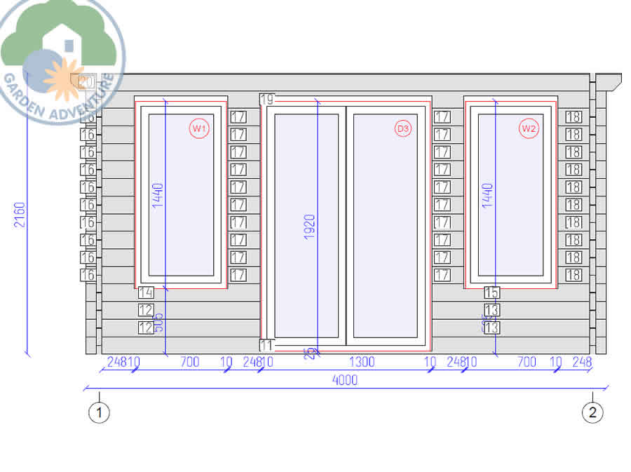 Clockhouse 4x3 Log Cabin