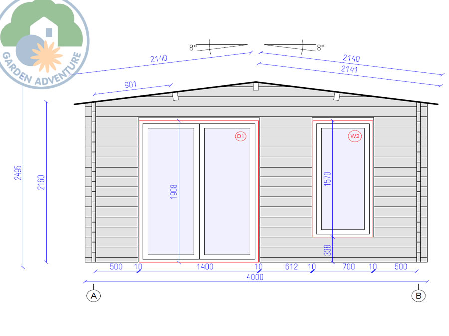 Corvara 4x3 Log Cabin