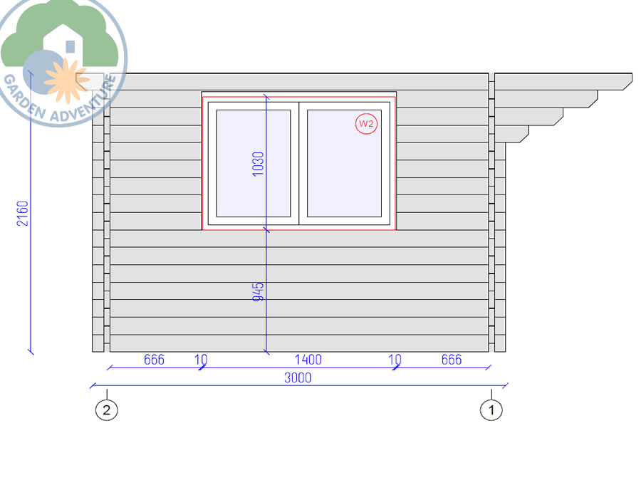 Trentino Plus 4x3 Log Cabin