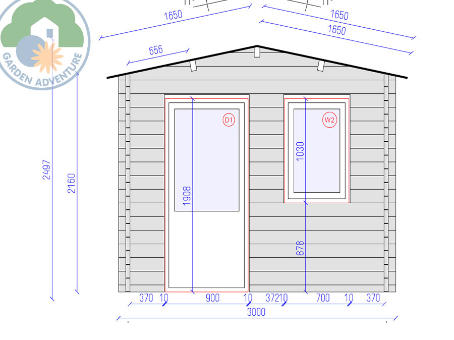 Belvedere Plus 3x4 Log Cabin