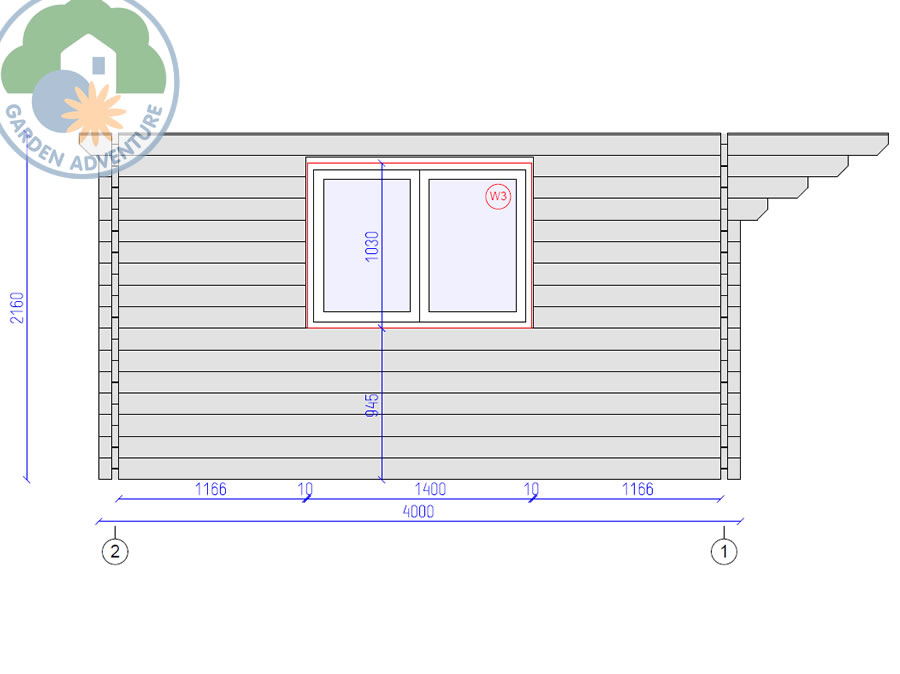 Belvedere Plus 3x4 Log Cabin
