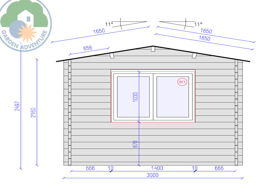 Selva 4x3 Log Cabin