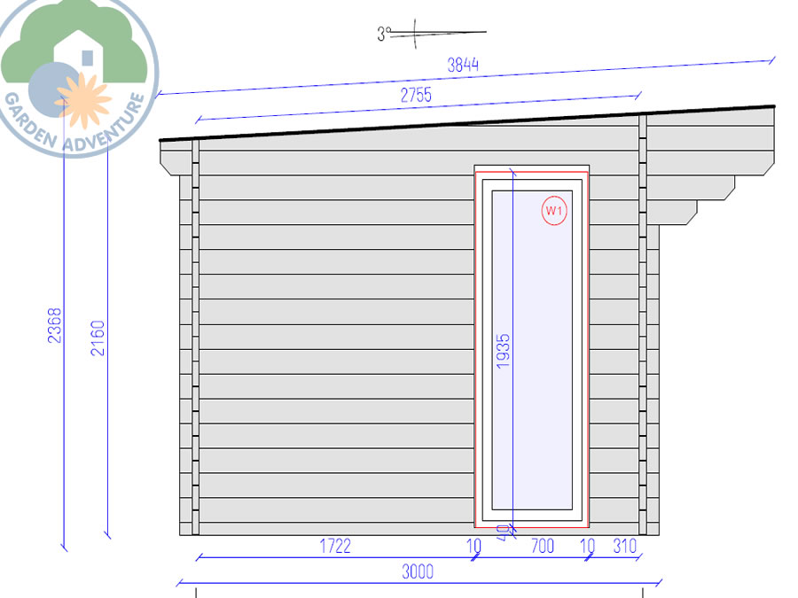Nevoso 6x3 Log Cabin