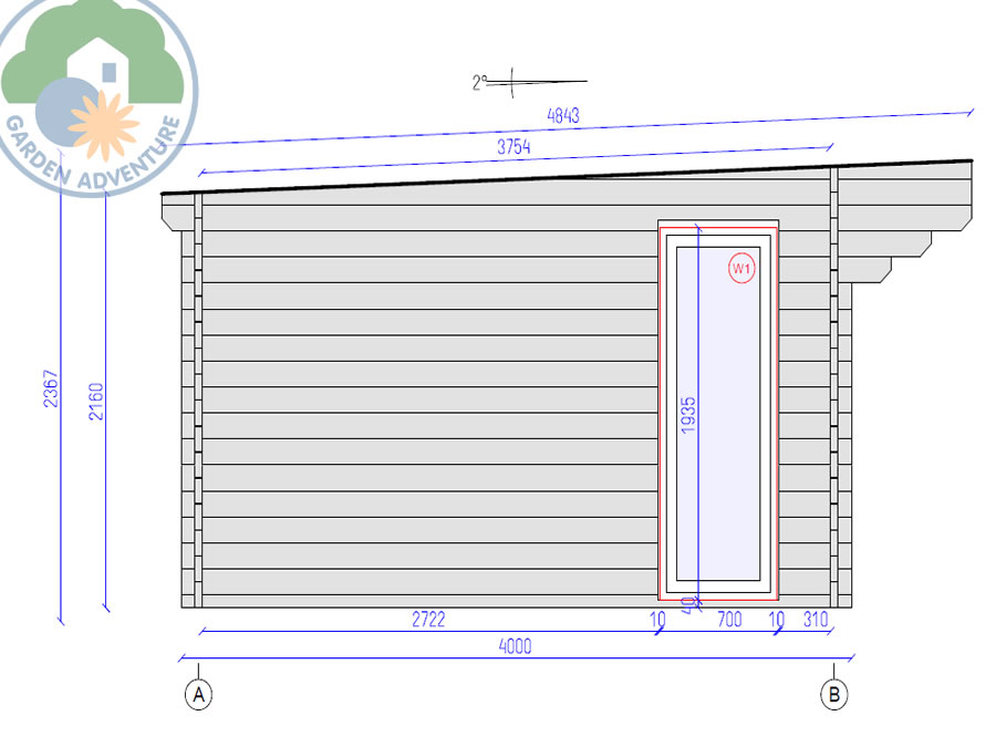 Nevoso 6x4 Log Cabin