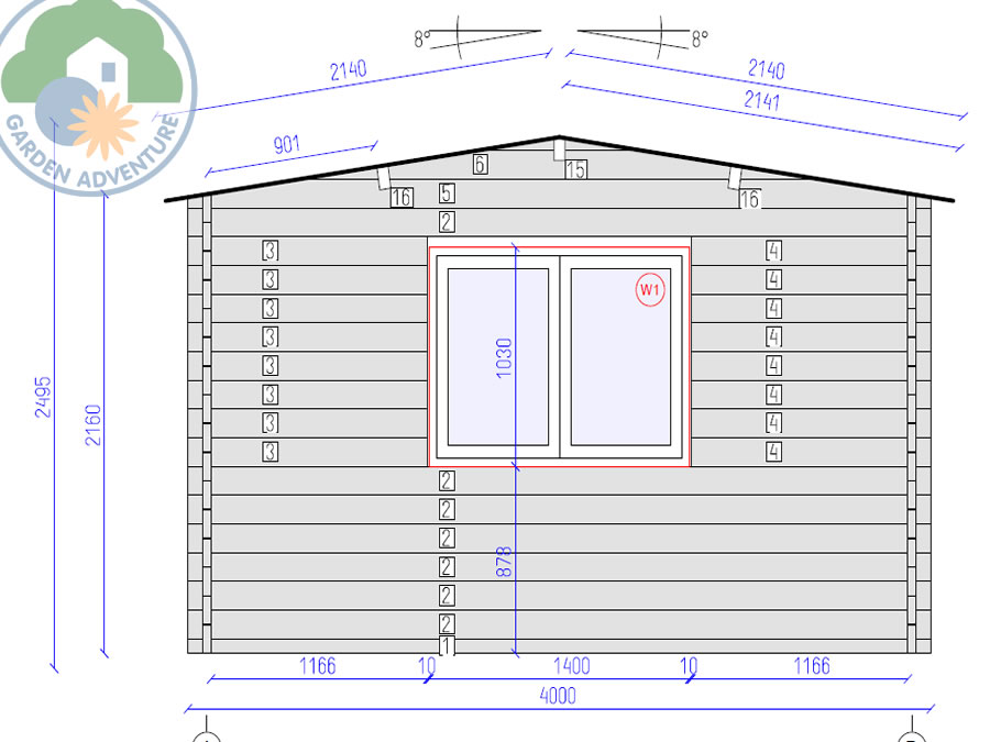 Selva 5x4 Log Cabin